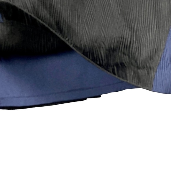 ADRIANNA PAPELL TEXTURED JACQUARD COLORBLOCK SLEEVELESS BLACK BLUE SHEATH DRESS - Picture 12 of 15